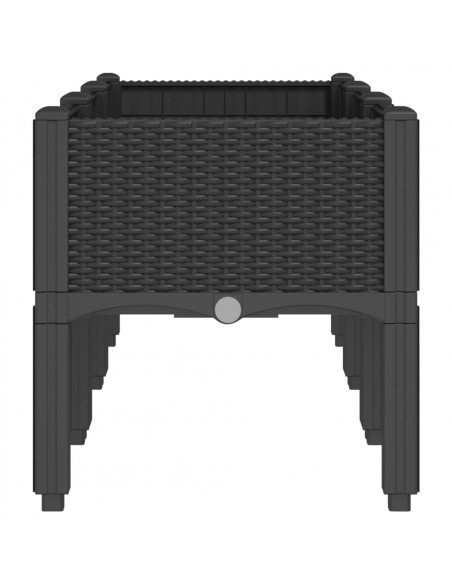 Fioriera da Giardino con Gambe Nera 120x40x42 cm in PP