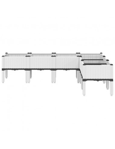 Fioriera da Giardino con Gambe Bianca 160x120x42 cm in PP