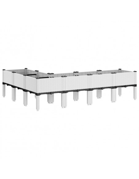 Fioriera da Giardino con Gambe Bianca 160x120x42 cm in PP