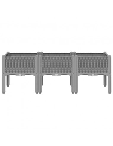 Fioriera da Giardino con Gambe Grigio Chiaro 120x40x42 cm in PP