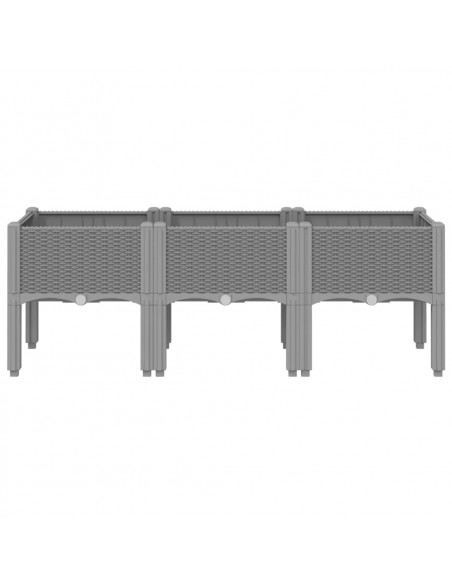 Fioriera da Giardino con Gambe Grigio Chiaro 120x40x42 cm in PP