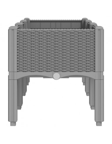 Fioriera da Giardino con Gambe Grigio Chiaro 120x40x42 cm in PP