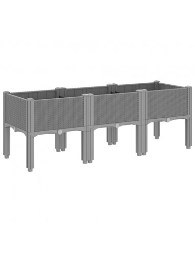 Fioriera da Giardino con Gambe Grigio Chiaro 120x40x42 cm in PP
