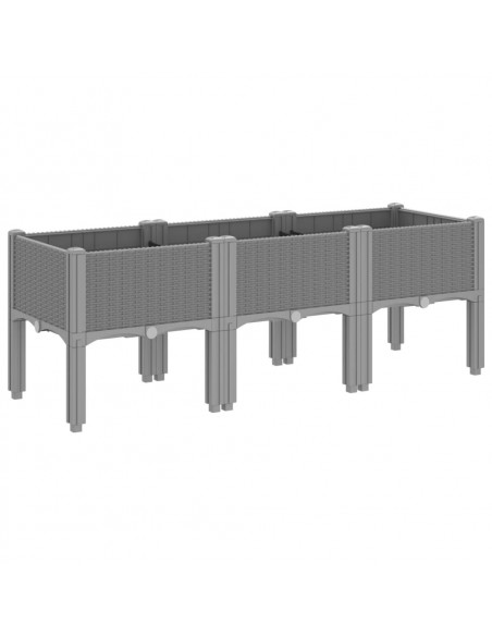 Fioriera da Giardino con Gambe Grigio Chiaro 120x40x42 cm in PP