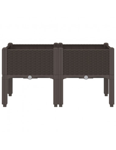 Fioriera da Giardino con Gambe Marrone 80x40x42 cm in PP