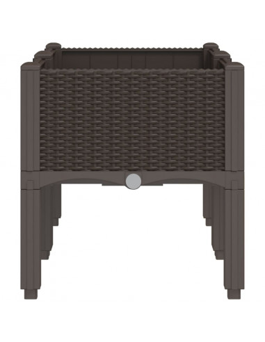 Fioriera da Giardino con Gambe Marrone 80x40x42 cm in PP