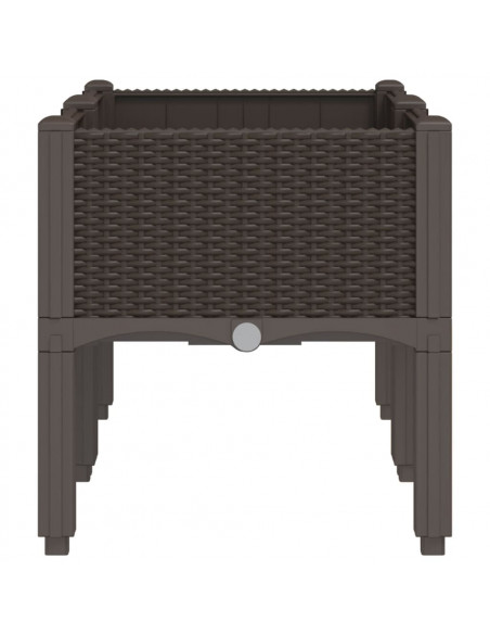Fioriera da Giardino con Gambe Marrone 80x40x42 cm in PP