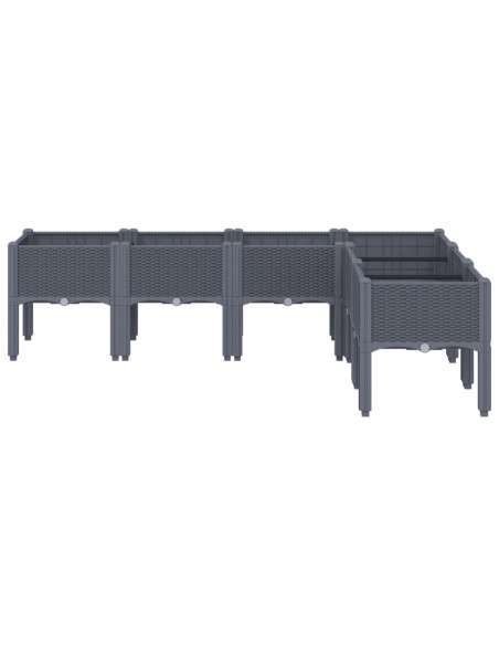Fioriera da Giardino con Gambe Grigia 160x120x42 cm in PP