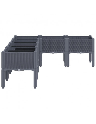 Fioriera da Giardino con Gambe Grigia 160x120x42 cm in PP