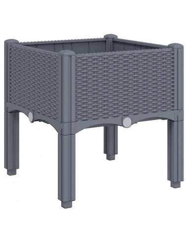 Fioriera da Giardino con Gambe Grigia 40x40x42 cm in PP