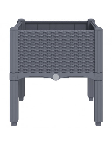 Fioriera da Giardino con Gambe Grigia 40x40x42 cm in PP