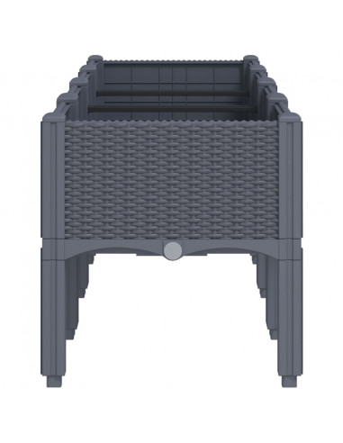 Fioriera da Giardino con Gambe Grigia 160x40x42 cm in PP