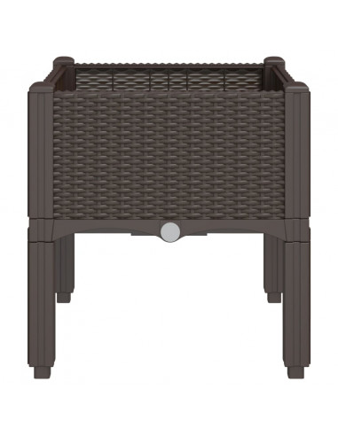 Fioriera da Giardino con Gambe Marrone 40x40x42 cm in PP