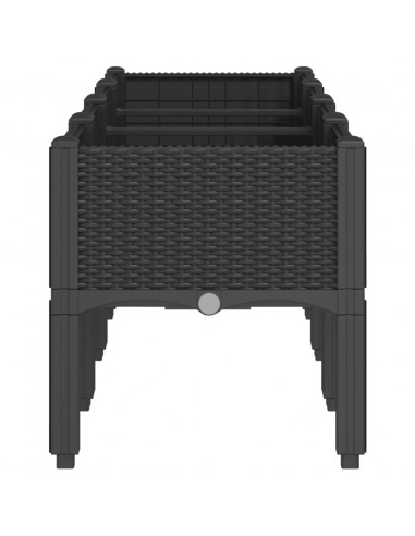Fioriera da Giardino con Gambe Nera 160x40x42 cm in PP