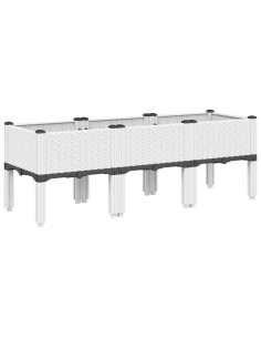 Fioriera da Giardino con Gambe Bianco 120x40x42 cm in PP 2