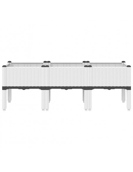 Fioriera da Giardino con Gambe Bianco 120x40x42 cm in PP