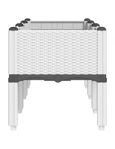 Fioriera da Giardino con Gambe Bianco 120x40x42 cm in PP