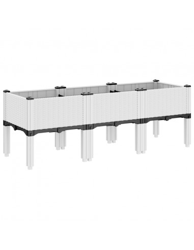 Fioriera da Giardino con Gambe Bianco 120x40x42 cm in PP