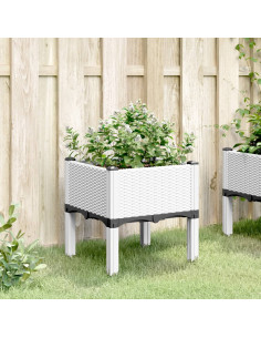 Fioriera da Giardino con Gambe Bianco 40x40x42 cm in PP 2