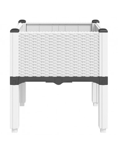 Fioriera da Giardino con Gambe Bianco 40x40x42 cm in PP