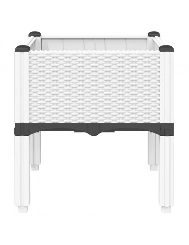 Fioriera da Giardino con Gambe Bianco 40x40x42 cm in PP