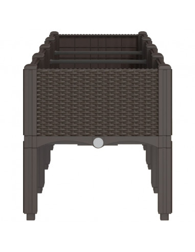 Fioriera da Giardino con Gambe Marrone 160x40x42 cm in PP