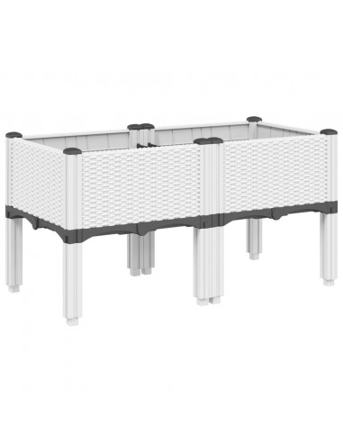Fioriera da Giardino con Gambe Bianco 80x40x42 cm in PP