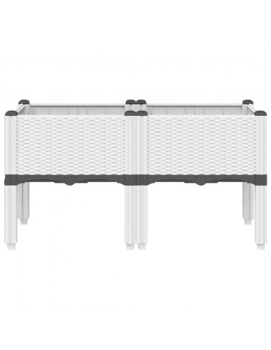Fioriera da Giardino con Gambe Bianco 80x40x42 cm in PP