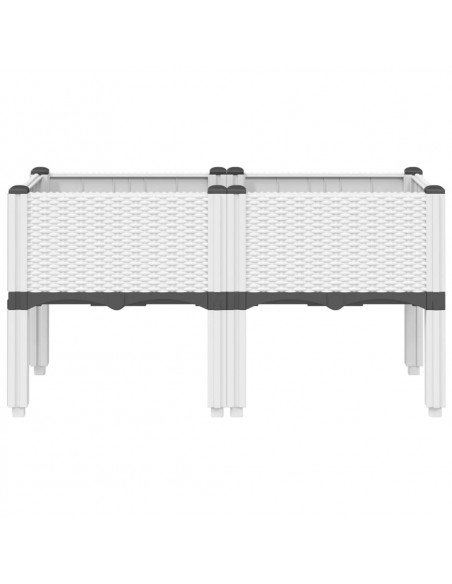 Fioriera da Giardino con Gambe Bianco 80x40x42 cm in PP