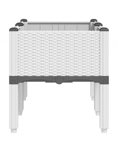 Fioriera da Giardino con Gambe Bianco 80x40x42 cm in PP