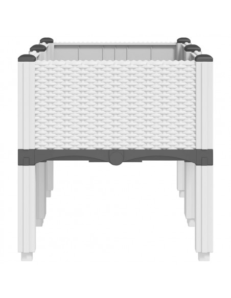 Fioriera da Giardino con Gambe Bianco 80x40x42 cm in PP