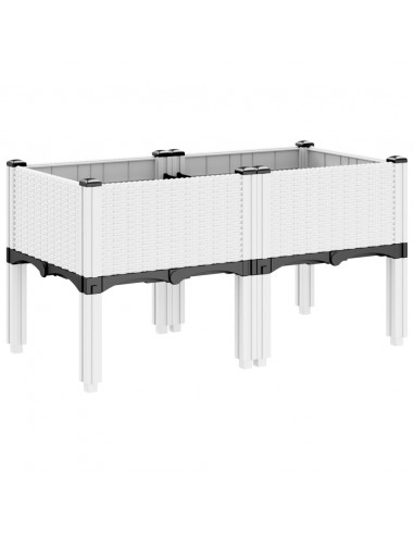 Fioriera da Giardino con Gambe Bianco 80x40x42 cm in PP