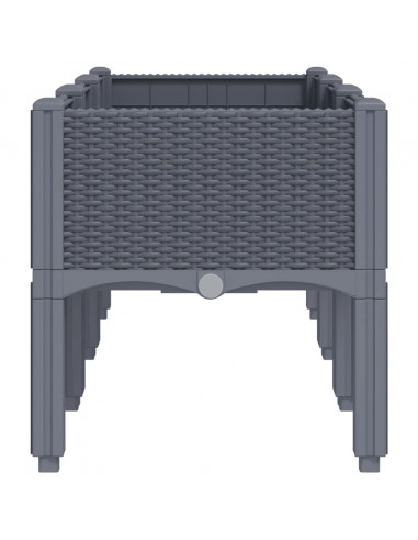 Fioriera da Giardino con Gambe Grigia 120x40x42 cm in PP