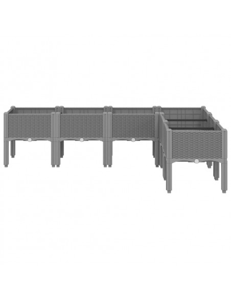 Fioriera da Giardino con Gambe Grigio Chiaro 160x120x42 cm PP