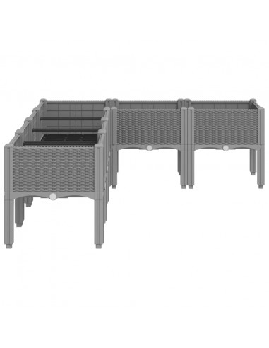 Fioriera da Giardino con Gambe Grigio Chiaro 160x120x42 cm PP