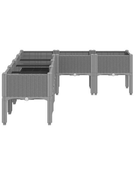 Fioriera da Giardino con Gambe Grigio Chiaro 160x120x42 cm PP