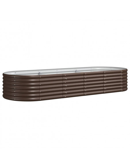 Letto Giardino Acciaio Verniciato a Polvere 224x80x36cm Marrone