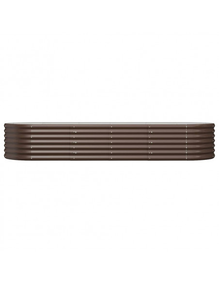 Letto Giardino Acciaio Verniciato a Polvere 224x80x36cm Marrone