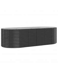 Letto da Giardino in Acciaio a Polvere 249x100x68 cm Antracite 2