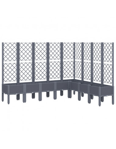 Fioriera da Giardino con Traliccio Grigia 200x160x142 cm in PP