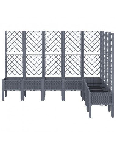 Fioriera da Giardino con Traliccio Grigia 200x160x142 cm in PP