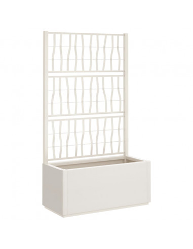 Fioriera da Giardino con Traliccio Bianco 80x36x140 cm PP