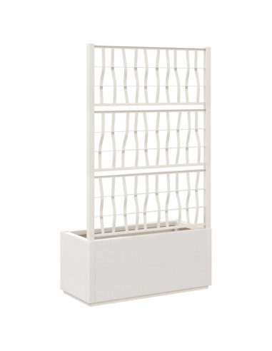 Fioriera da Giardino con Traliccio Bianco 80x36x140 cm PP