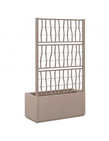 Fioriera Giardino con Traliccio Marrone Chiaro 80x36x140 cm PP