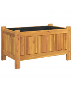 Fioriera Giardino con Rivestimento 54x31x30 cm Massello Acacia 2