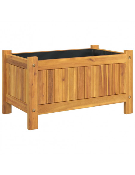 Fioriera Giardino con Rivestimento 54x31x30 cm Massello Acacia