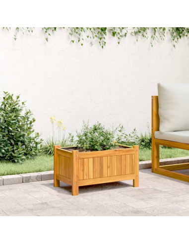 Fioriera Giardino con Rivestimento 54x31x30 cm Massello Acacia