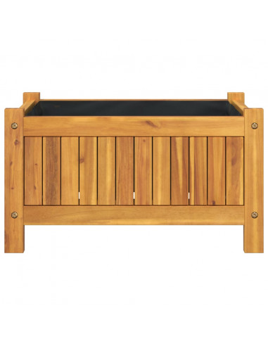 Fioriera Giardino con Rivestimento 54x31x30 cm Massello Acacia