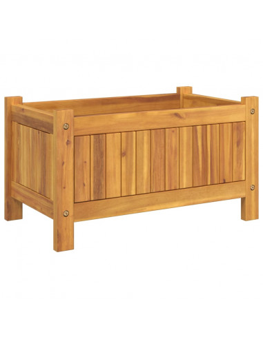 Fioriera Giardino con Rivestimento 54x31x30 cm Massello Acacia