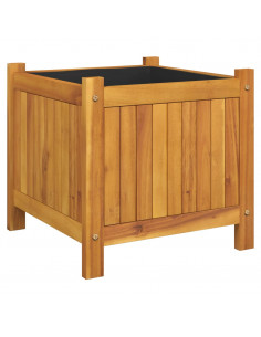 Fioriera Giardino con Rivestimento 42x42x40 cm Massello Acacia 2